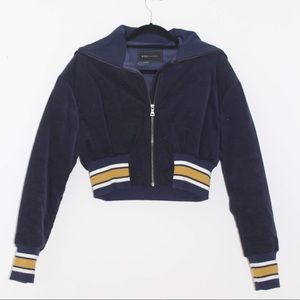 bcbgmaxazria blue corduroy bomber